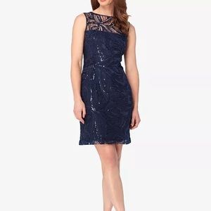 Navy lace & sequin dress